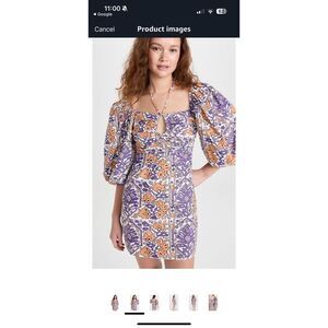 NWT Rhode Resort Puff Sleeve Lightweight Summer Jeanne Mini Dress Women's Size 4